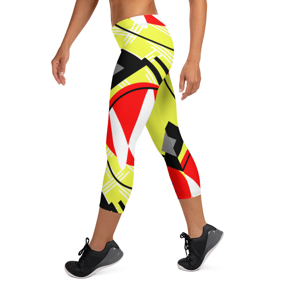 Origen Destination |On-Arrival Point of Origen Symbol-inspired Yellow Capri Leggings