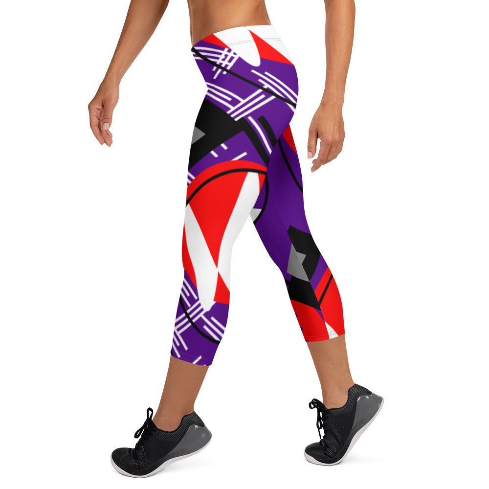 Origen Destination |On-Arrival Point of Origen Symbol-inspired Purple/Multi-color Capri Leggings