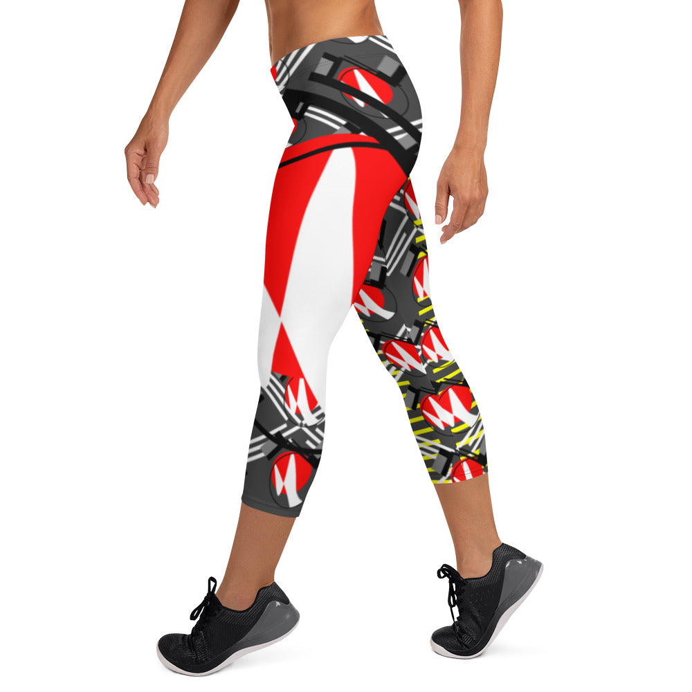 Origen Destination |On-Arrival Point of Origen Symbol-inspired Gray/Yellow/Multi-color Capri Leggings