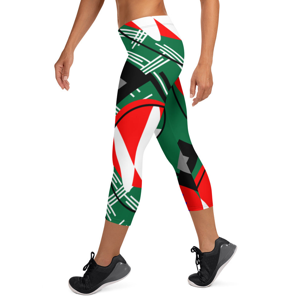 Origen Destination |On-Arrival Point of Origen Symbol-inspired Green Capri Leggings