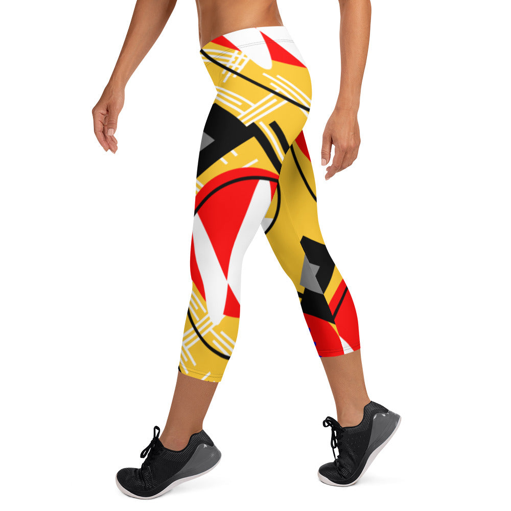 Origen Destination |On-Arrival Point of Origen Symbol-inspired Yellow-gold Capri Leggings