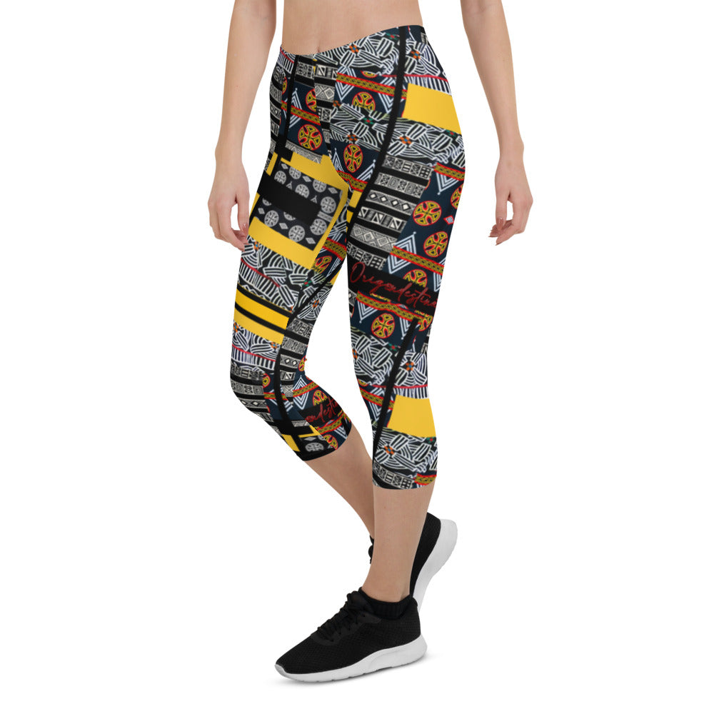 Origen Destination |On-Arrival Point of Origen African Symbol-inspired Capri Leggings