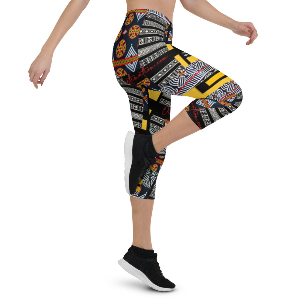 Origen Destination |On-Arrival Point of Origen African Symbol-inspired Capri Leggings