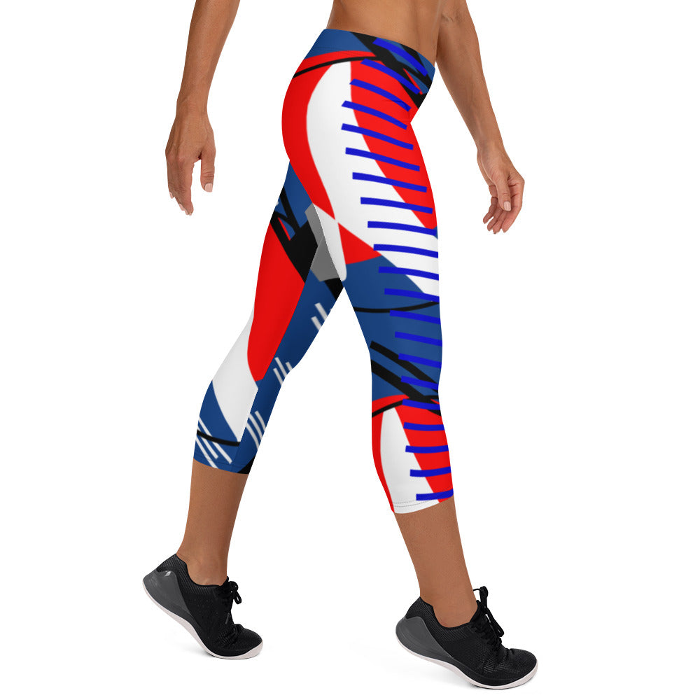 Origen Destination |On-Arrival Point of Origen Symbol-inspired Blue Capri Leggings