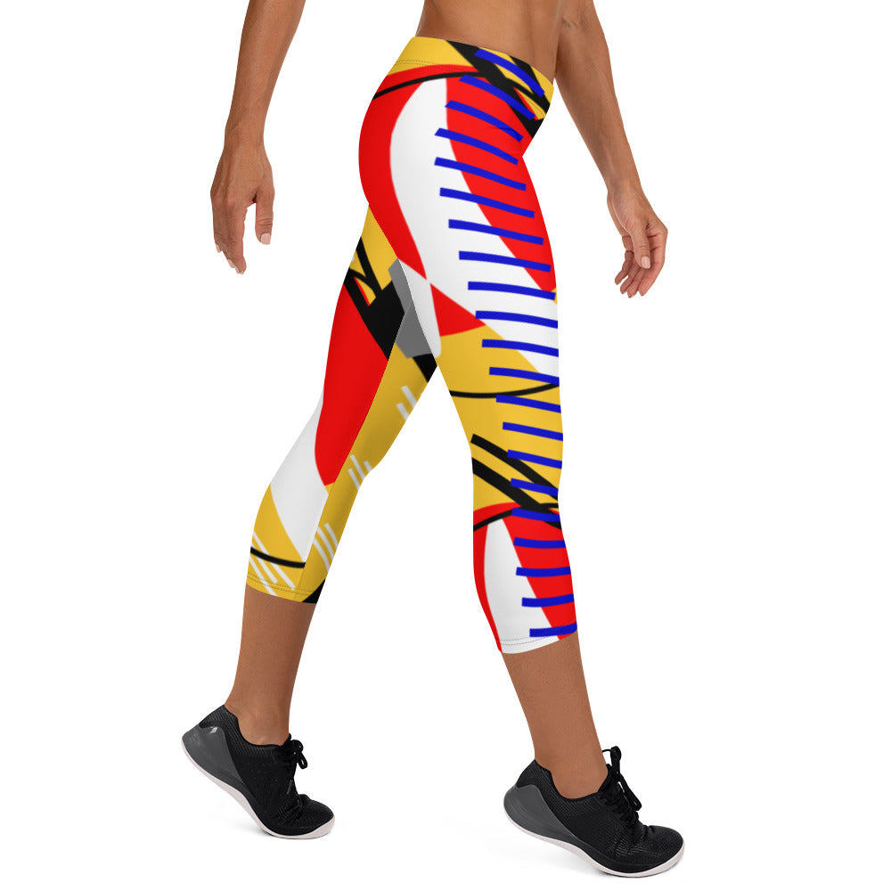 Origen Destination |On-Arrival Point of Origen Symbol-inspired Yellow-gold Capri Leggings