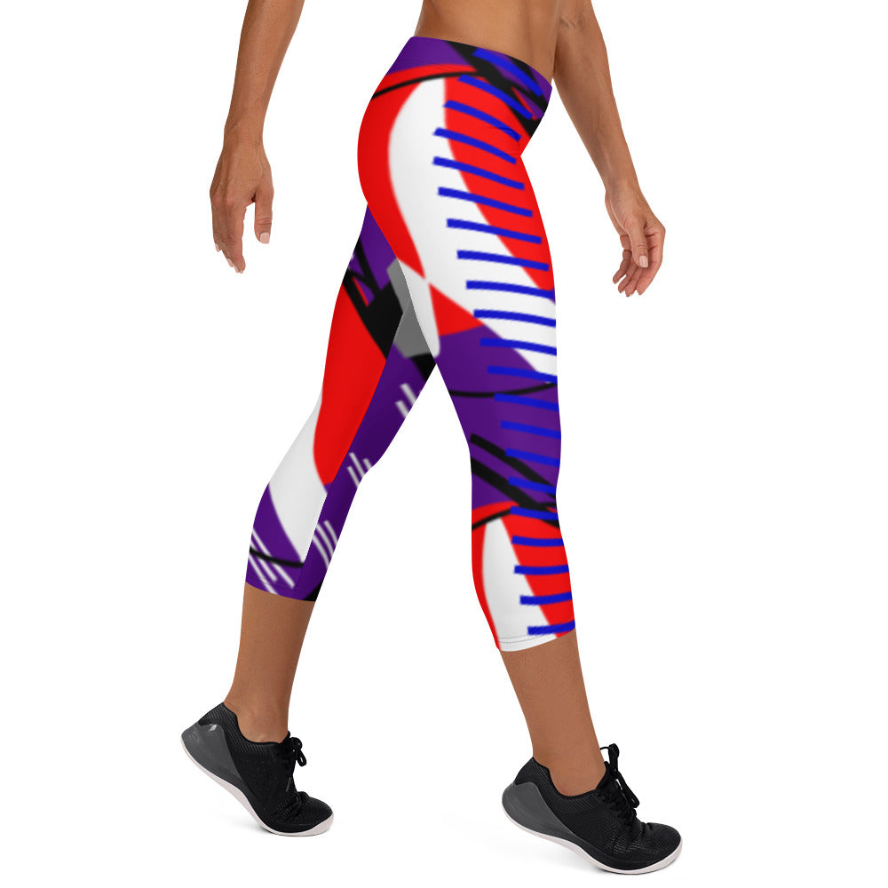 Origen Destination |On-Arrival Point of Origen Symbol-inspired Purple Capri Leggings