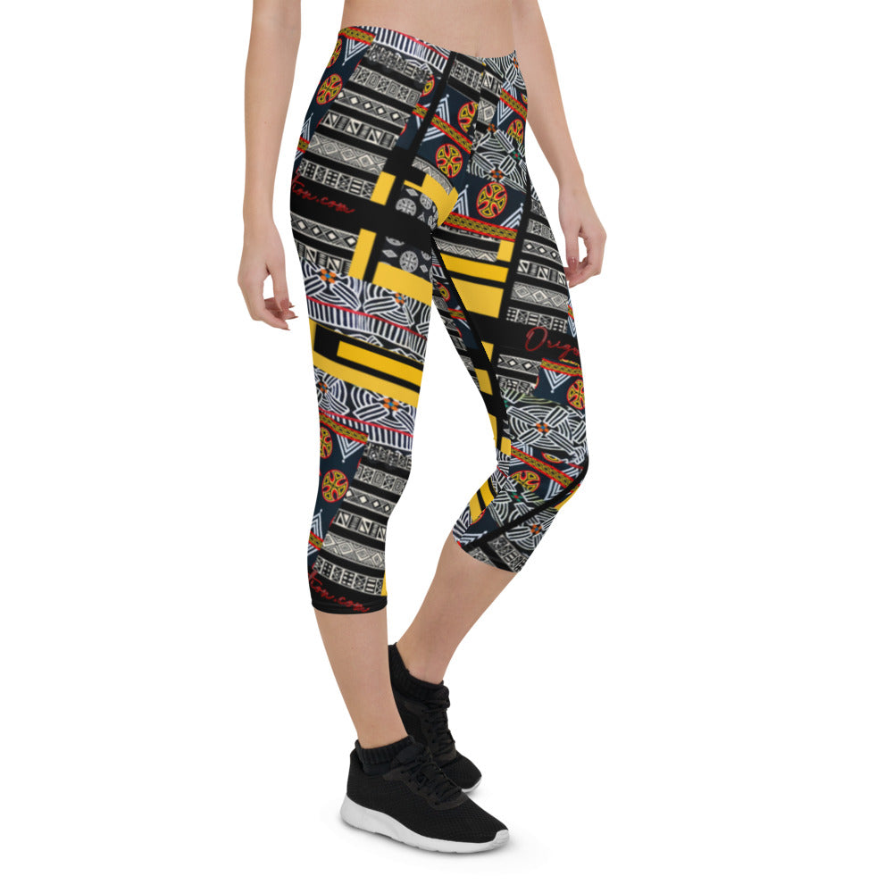 Origen Destination |On-Arrival Point of Origen African Symbol-inspired Capri Leggings