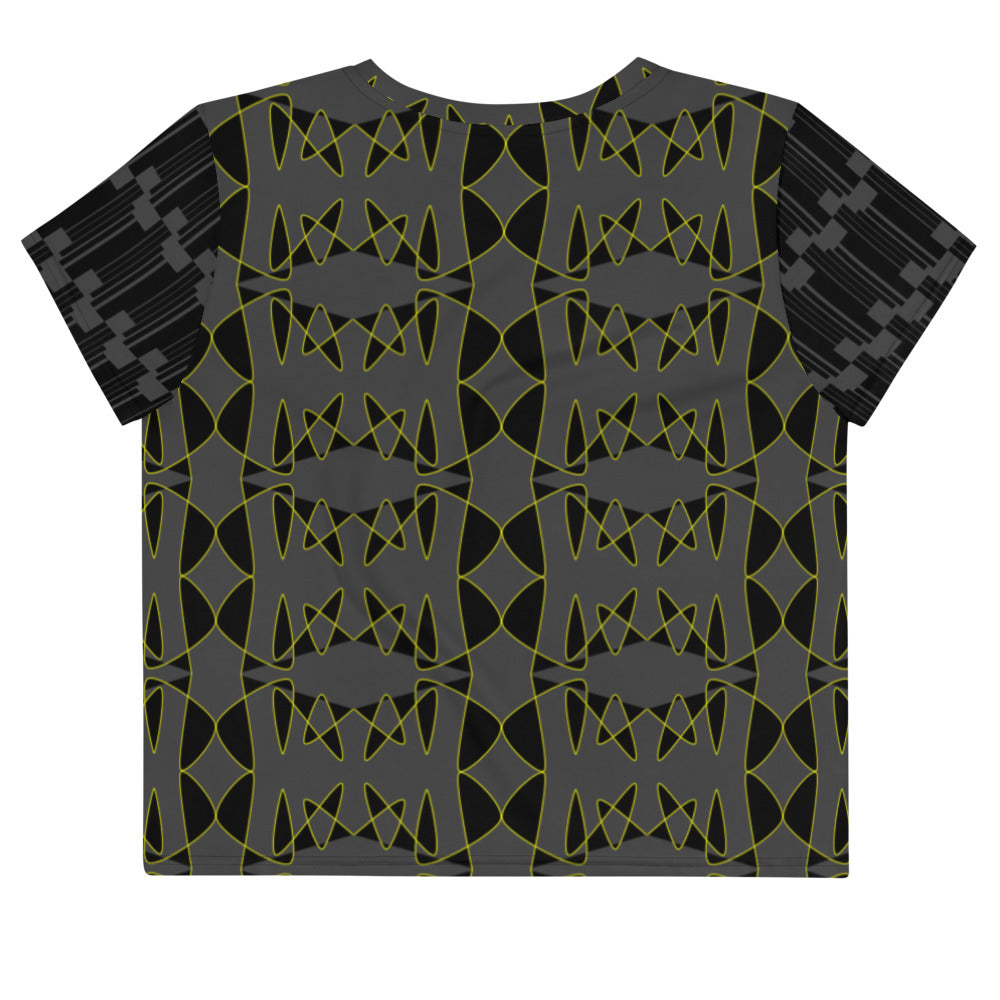Origen Destination |On-Arrival Point of Origen Symbol-inspired All-Over Print Crop Tee