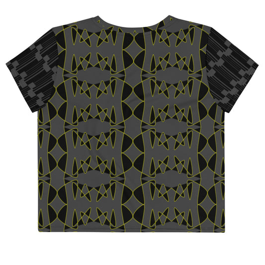Origen Destination |On-Arrival Point of Origen Symbol-inspired All-Over Print Crop Tee