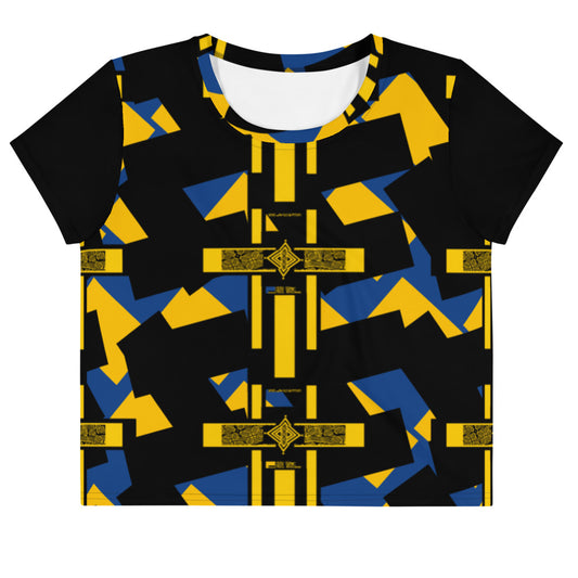 Origen Destination |On-Arrival Point of Origen Symbol-inspired All-Over Print Crop Tee