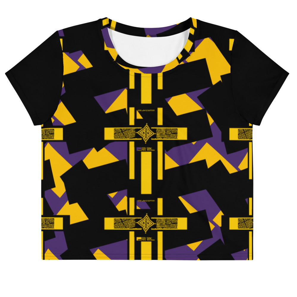 Origen Destination | On-Arrival Point of Origen Symbol-inspired All-Over Print Crop Tee