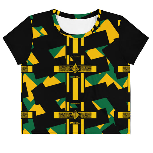 Origen Destination |On-Arrival Point of Origen Symbol-inspired All-Over Print Crop Tee