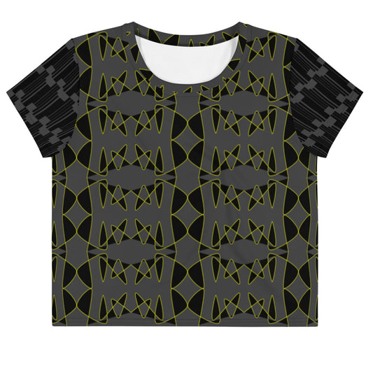 Origen Destination |On-Arrival Point of Origen Symbol-inspired All-Over Print Crop Tee