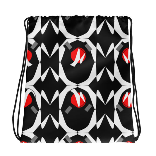 Origen Destination |On-Arrival Point of Origen Symbol-inspired Black Drawstring bag