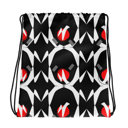 Origen Destination |On-Arrival Point of Origen Symbol-inspired Black Drawstring bag