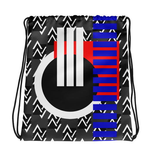 Origen Destination |On-Arrival Point of Origen Symbol-inspired Gray Drawstring bag