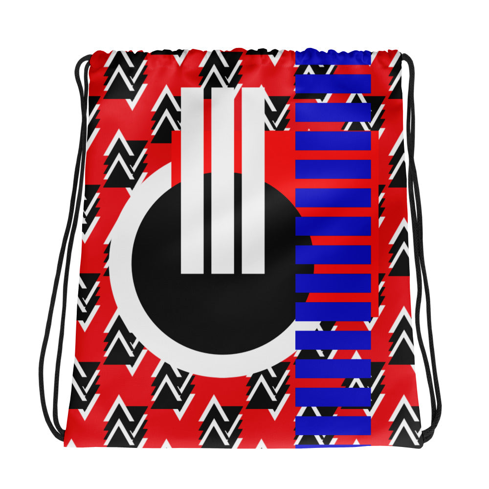 Origen Destination |On-Arrival Point of Origen Symbol-inspired Red Drawstring bag