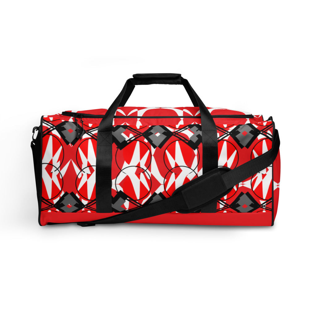 Origen Destination |On-Arrival Point of Origen Symbol-inspired Red Duffle bag