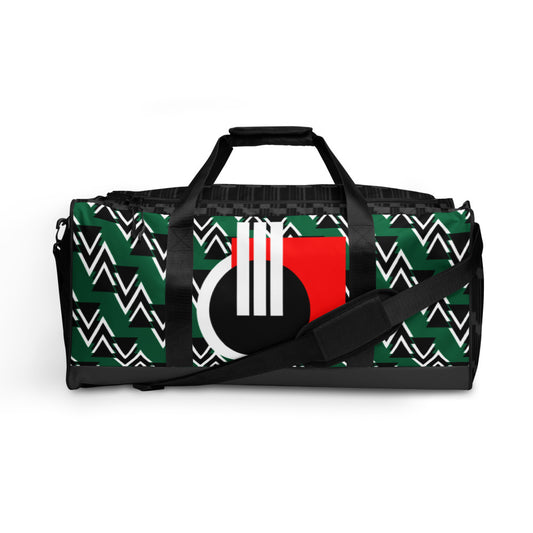 Origen Destination |On-Arrival Point of Origen Symbol-inspired Green Duffle bag