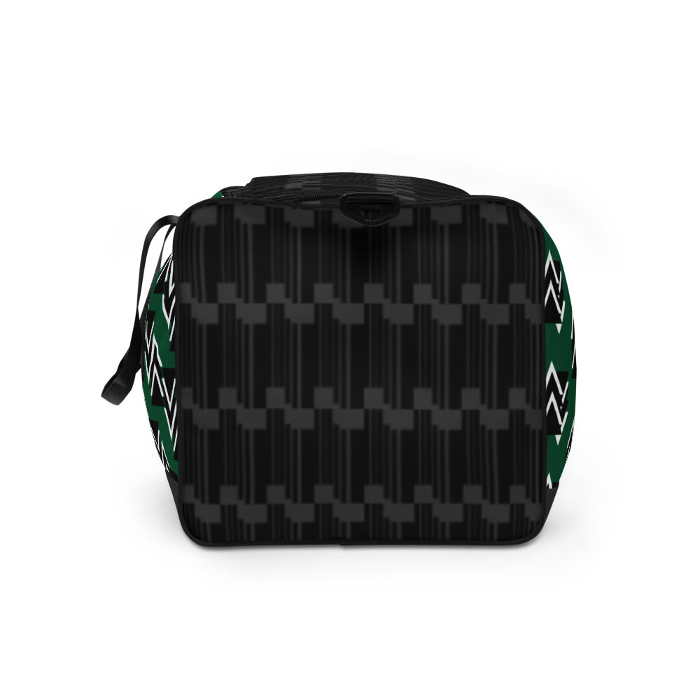 Origen Destination |On-Arrival Point of Origen Symbol-inspired Green Duffle bag