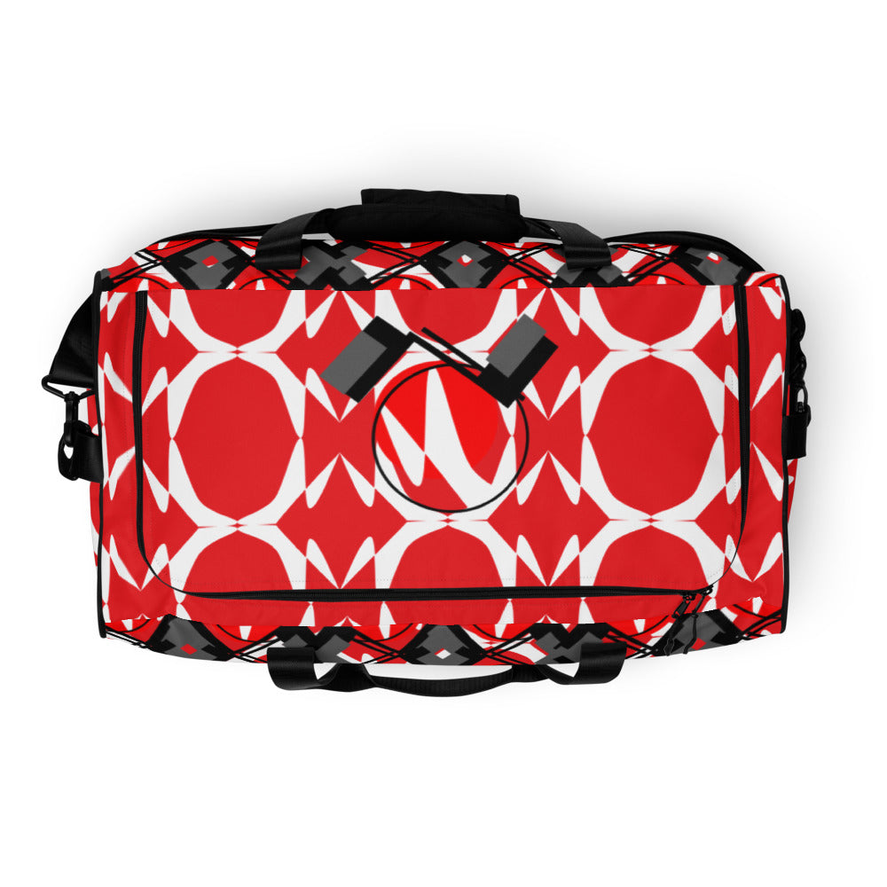 Origen Destination |On-Arrival Point of Origen Symbol-inspired Red Duffle bag