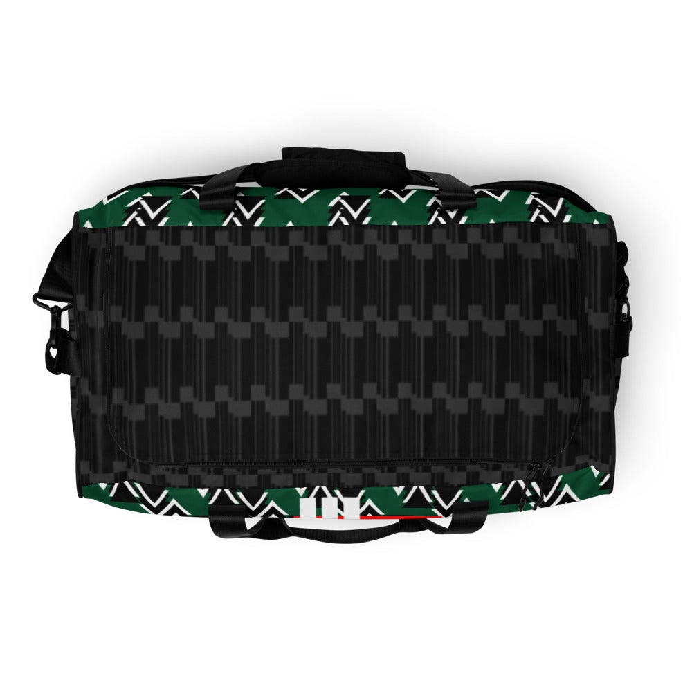 Origen Destination |On-Arrival Point of Origen Symbol-inspired Green Duffle bag