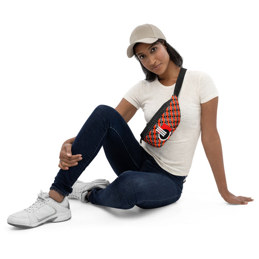 Origen Destination |On-Arrival Point of Origen Symbol-inspired Orange waist/shoulder bag