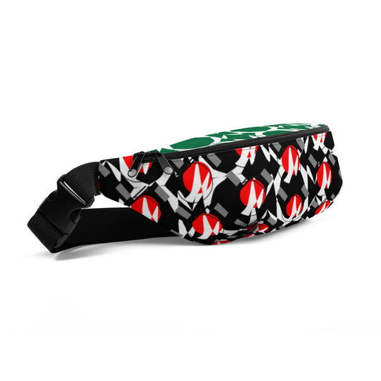 Origen Destination |On-Arrival Point of Origen Symbol-inspired Black/Green shoulder/waist bag