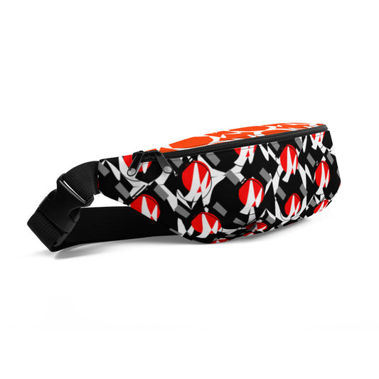 Origen Destination |On-Arrival Point of Origen Symbol-inspired Black/orange shoulder/waist bag