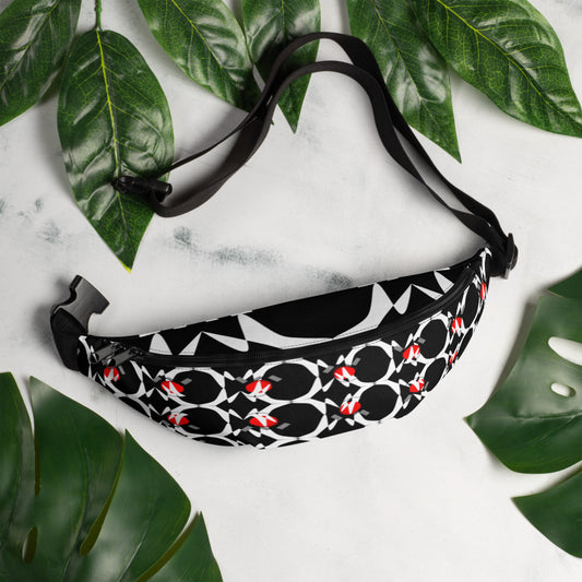 Origen Destination |On-Arrival Point of Origen Symbol-inspired Black shoulder/waist bag