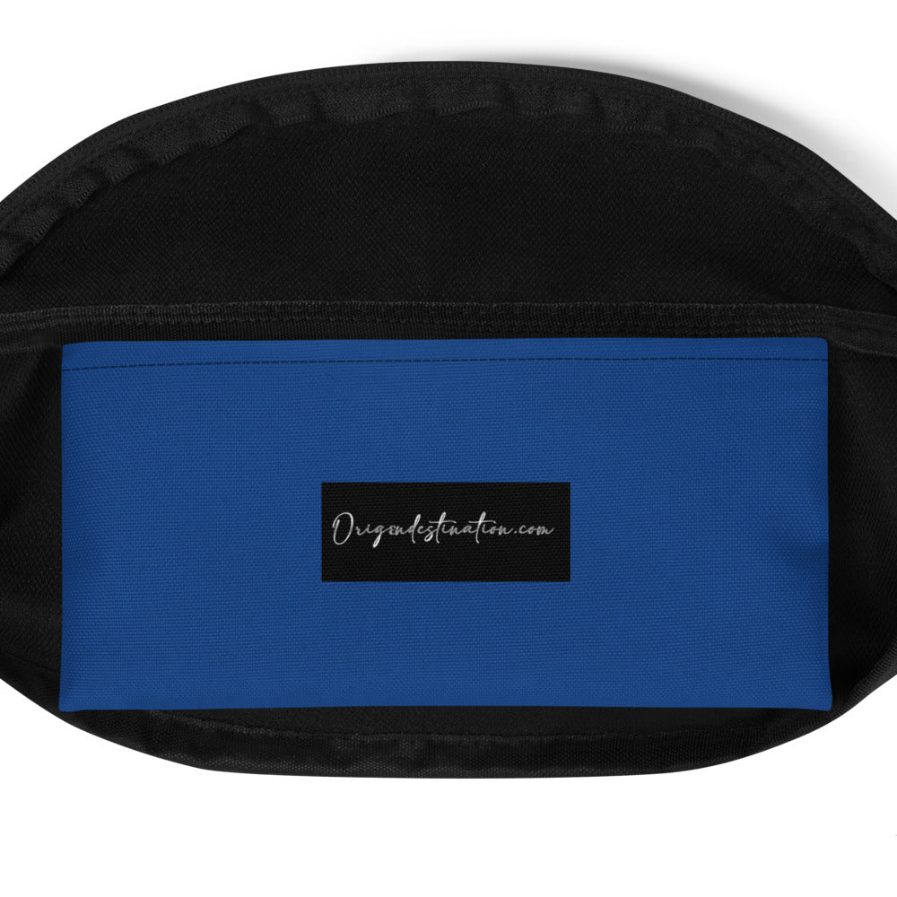 Origen Destination |On-Arrival Point of Origen Symbol-inspired Black/Blue shoulder/waist bag