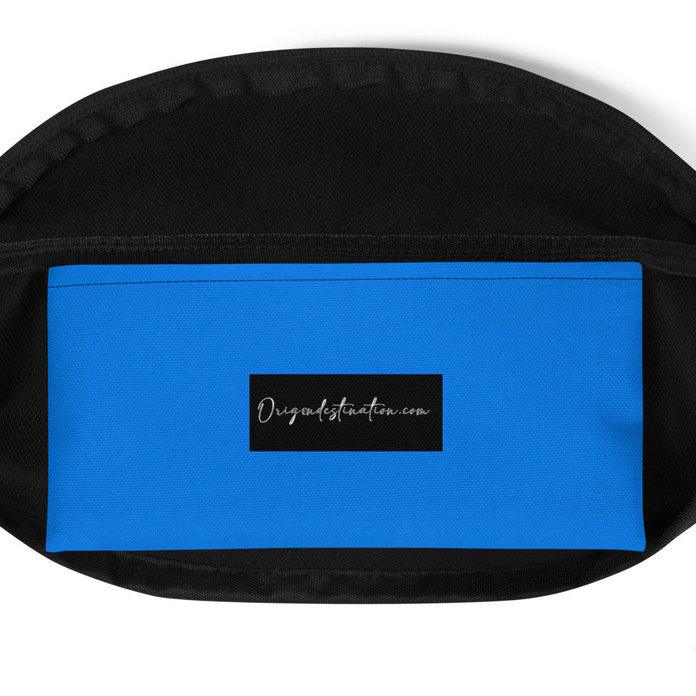 Origen Destination |On-Arrival Point of Origen Symbol-inspired Black/Turquoise shoulder/waist bag