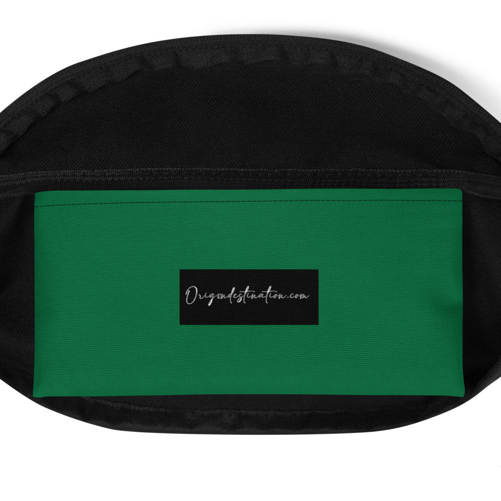 Origen Destination |On-Arrival Point of Origen Symbol-inspired Black/Green shoulder/waist bag