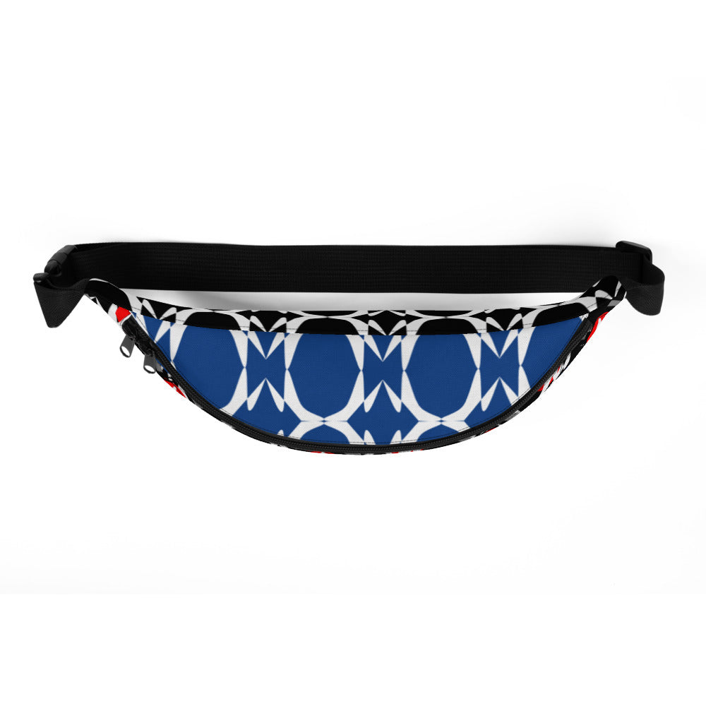 Origen Destination |On-Arrival Point of Origen Symbol-inspired Black/Blue shoulder/waist bag