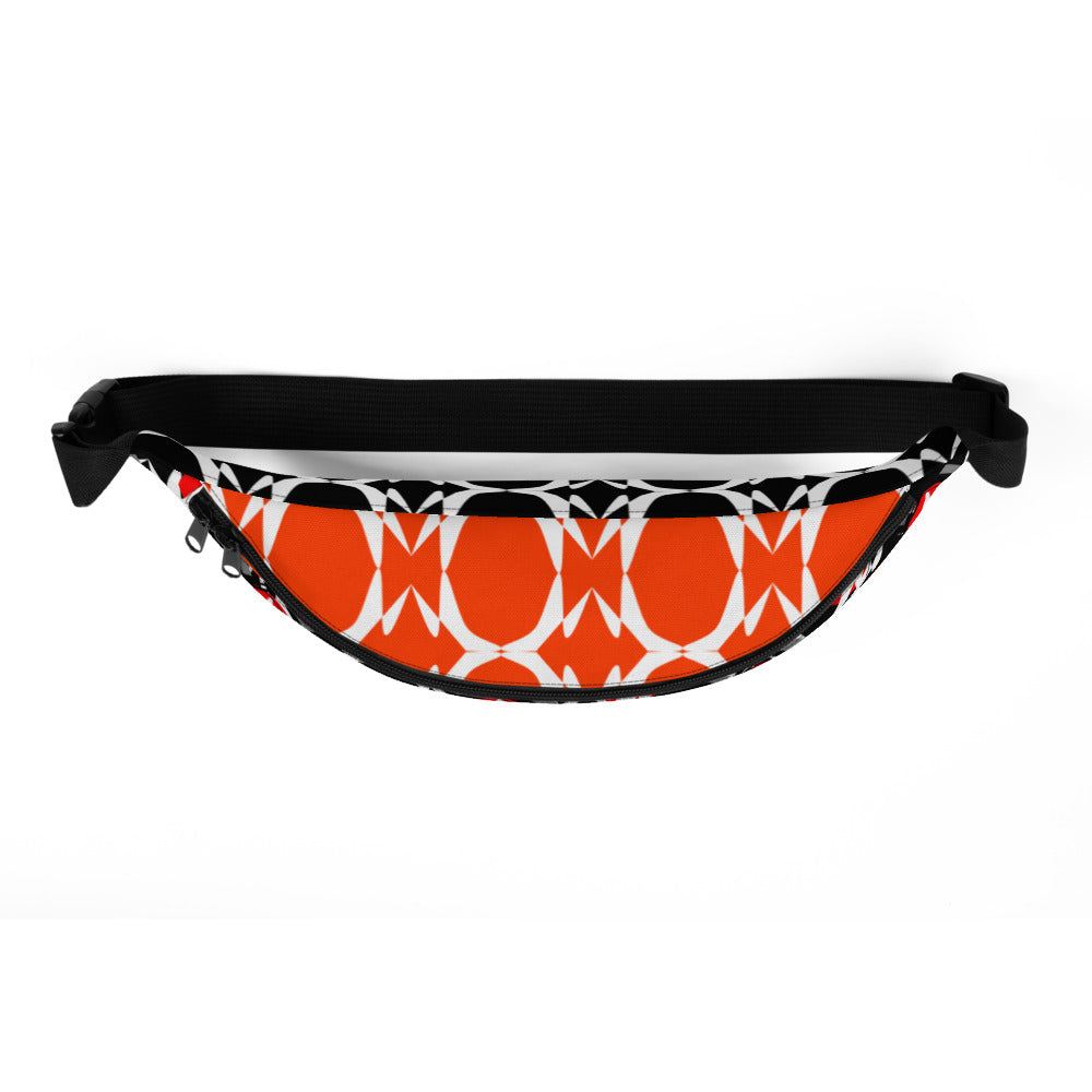 Origen Destination |On-Arrival Point of Origen Symbol-inspired Black/orange shoulder/waist bag