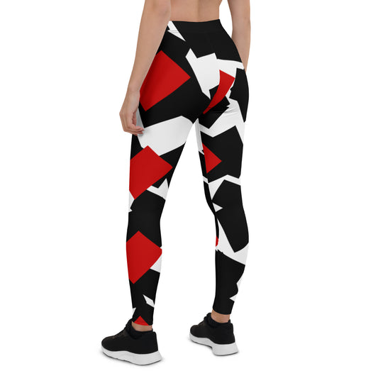 Origen Destination |On-Arrival Point of Origen Symbol-inspired Red/Black/White Leggings