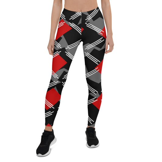 Origen Destination |On-Arrival Point of Origen Symbol-inspired Women's Black/Gray/Striped Leggings