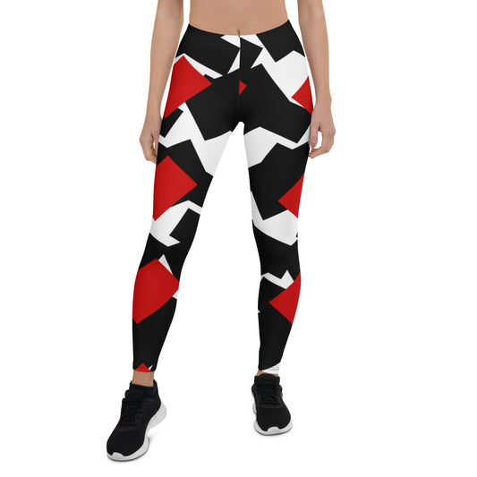 Origen Destination |On-Arrival Point of Origen Symbol-inspired Red/Black/White Leggings