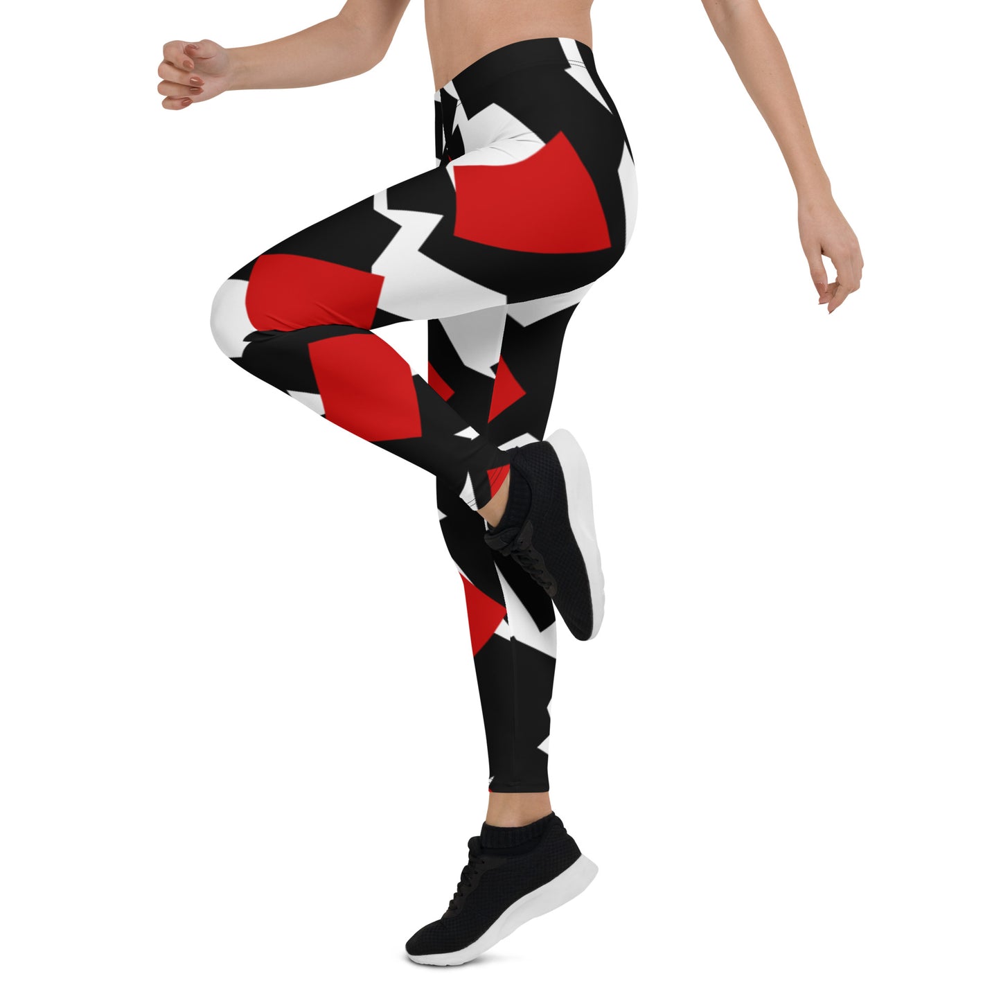 Origen Destination |On-Arrival Point of Origen Symbol-inspired Red/Black/White Leggings