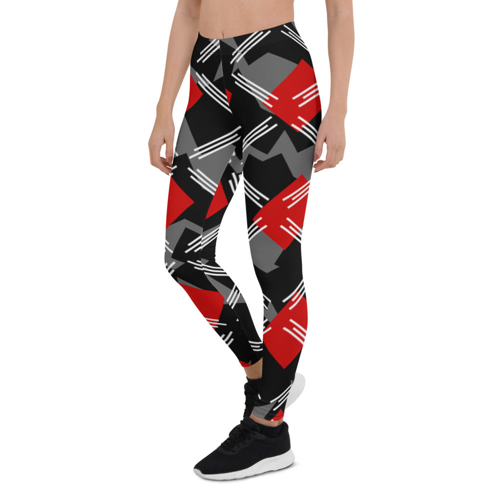 Origen Destination |On-Arrival Point of Origen Symbol-inspired Women's Black/Gray/Striped Leggings