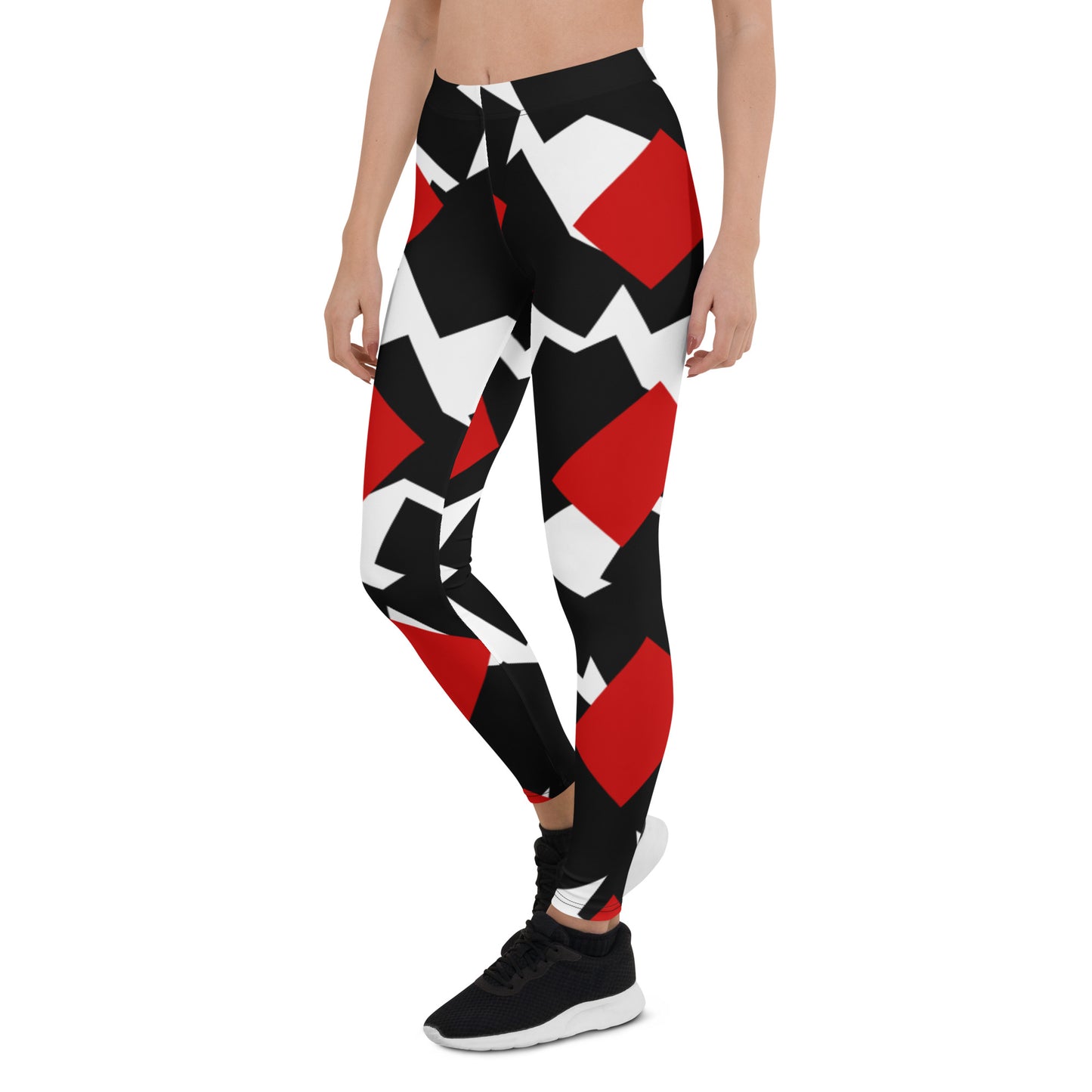 Origen Destination |On-Arrival Point of Origen Symbol-inspired Red/Black/White Leggings
