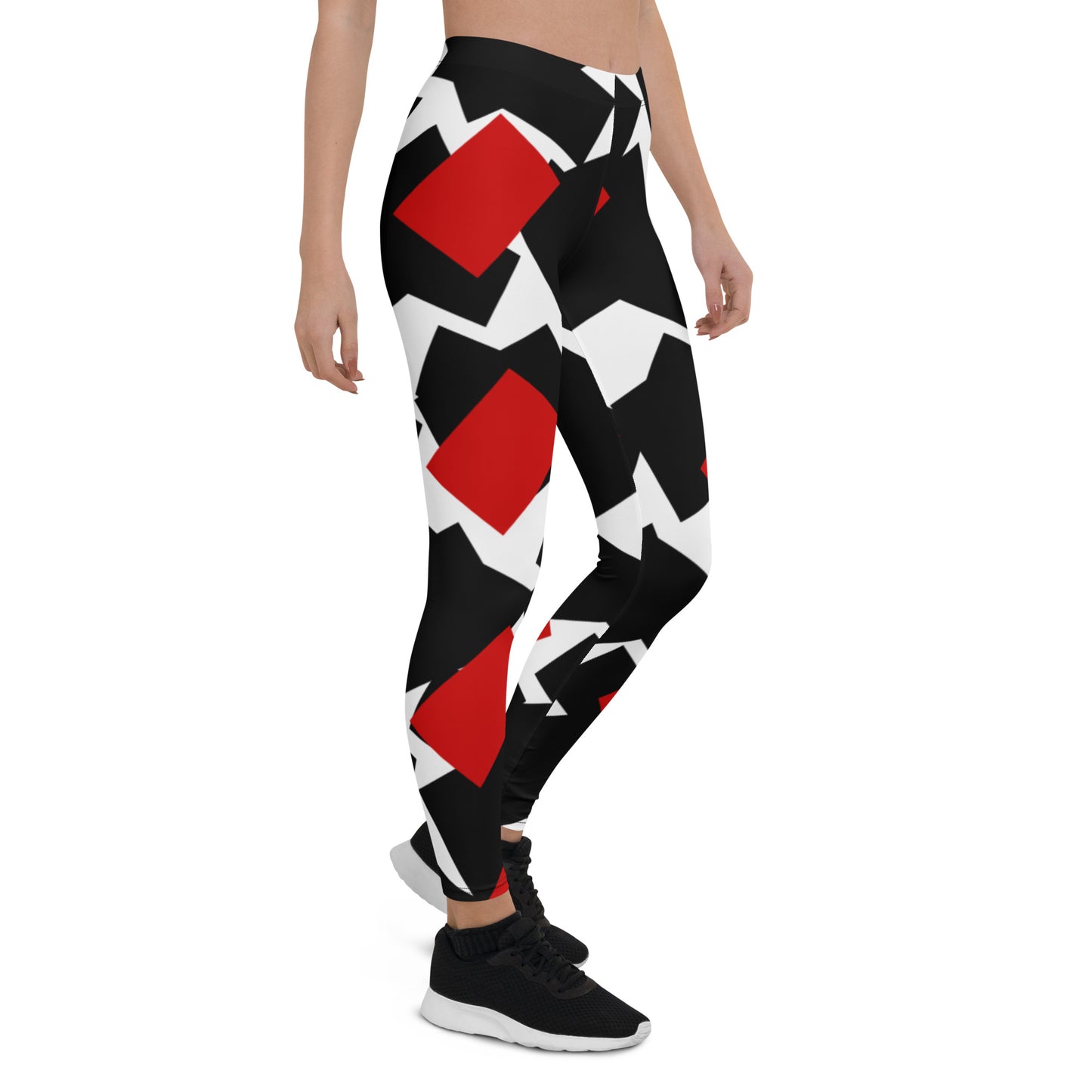 Origen Destination |On-Arrival Point of Origen Symbol-inspired Red/Black/White Leggings