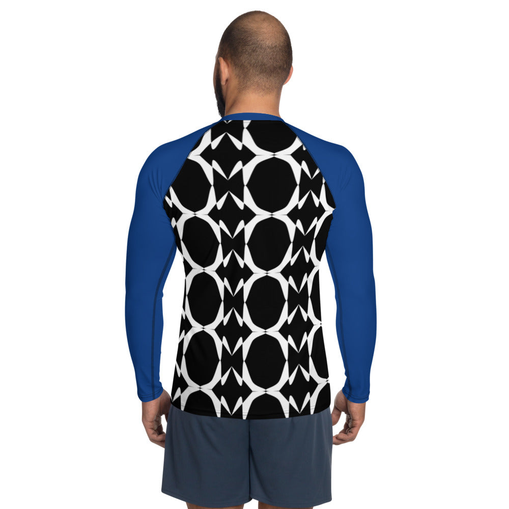 Origen Destination |On-Arrival Point of Origen Symbol-inspired Men's Blue Rash Guard