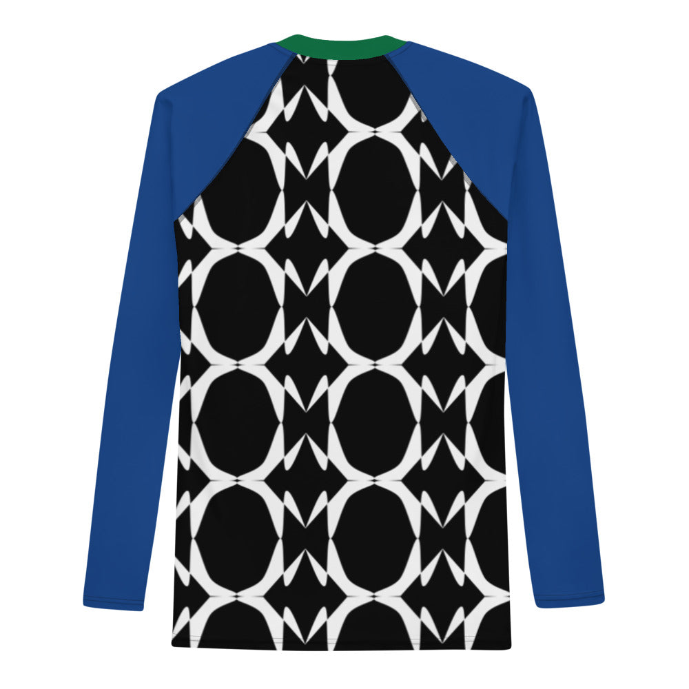 Origen Destination |On-Arrival Point of Origen Symbol-inspired Men's Green/Blue Rash Guard