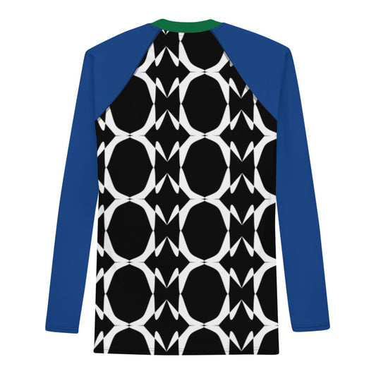 Origen Destination |On-Arrival Point of Origen Symbol-inspired Men's Green/Blue Rash Guard