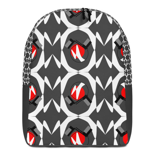 Origen Destination |On-Arrival Point of Origen Symbol-inspired Minimalist Gray Backpack