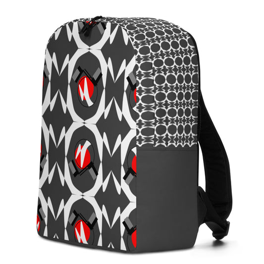 Origen Destination |On-Arrival Point of Origen Symbol-inspired Minimalist Gray Backpack