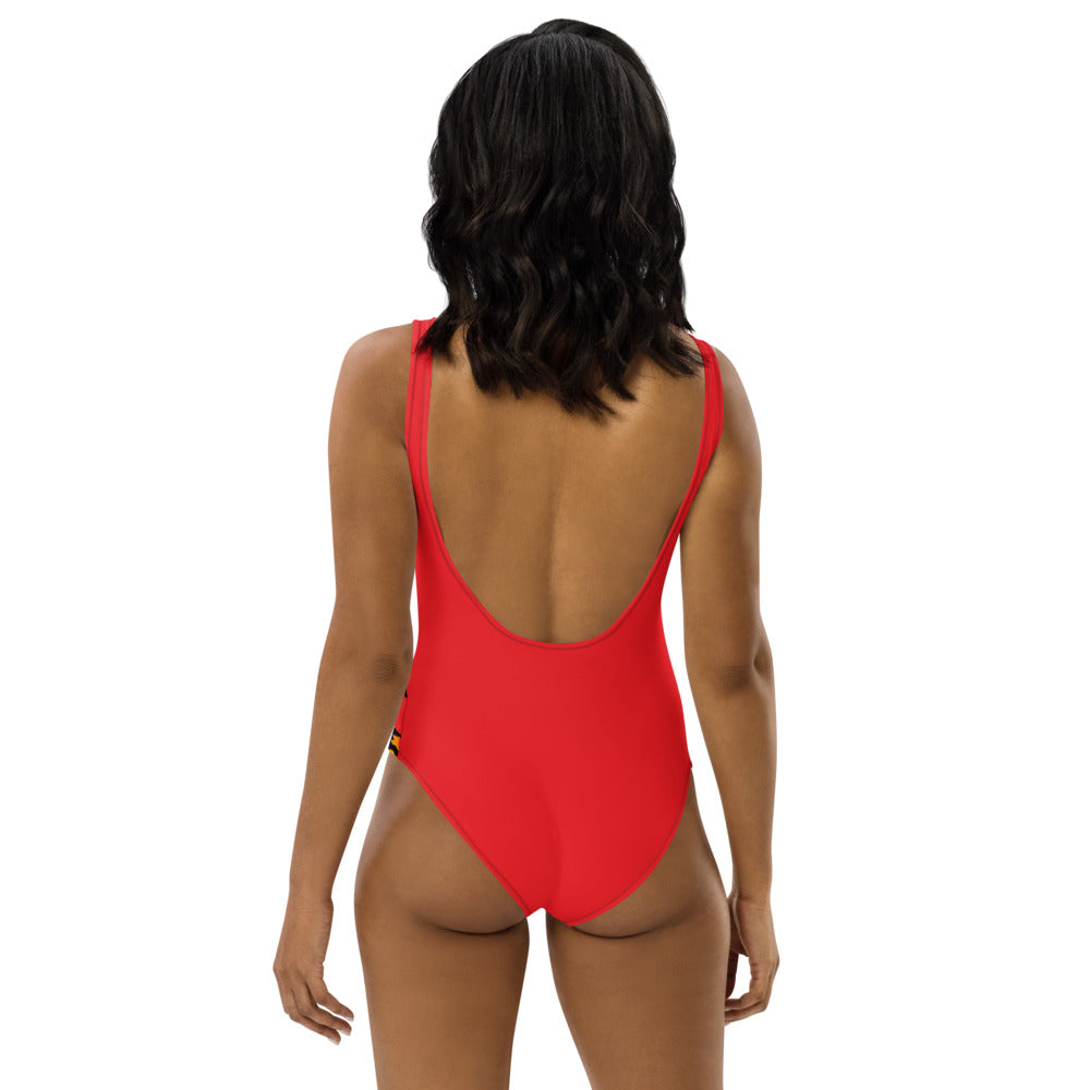 Origen Destination | On-Arrival Point of Origɛn African Symbol-inspired One-Piece Swimsuit