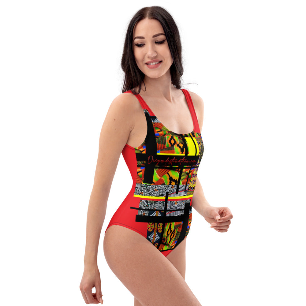 Origen Destination | On-Arrival Point of Origɛn African Symbol-inspired One-Piece Swimsuit