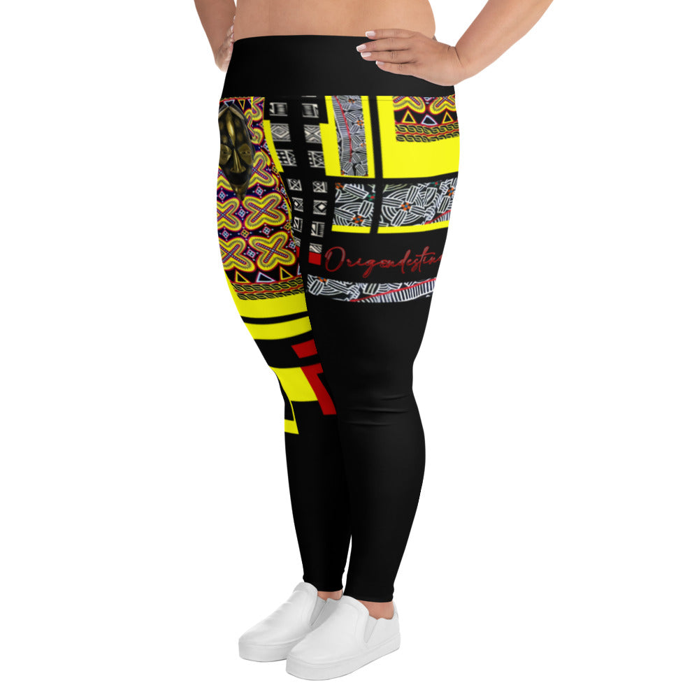 Origɛn Destination |On-Arrival Point of Origɛn African Symbol-inspired Full-figured Leggings